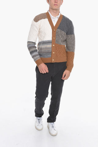 Woven Wool Cardigan with Contrasting Detailing