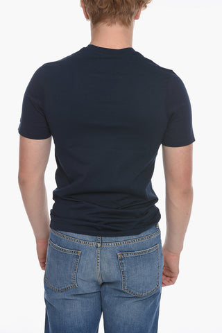 T-shirt Girocollo in Cotone con Ricamo