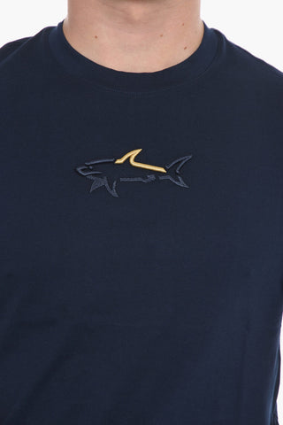 T-shirt Girocollo in Cotone con Ricamo