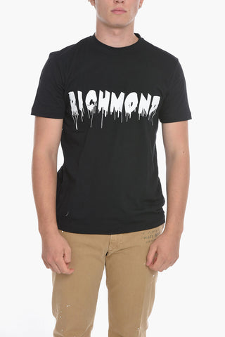Cotton Crew-Neck T-shirt with Contrasting Print