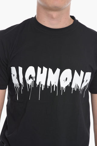 Cotton Crew-Neck T-shirt with Contrasting Print