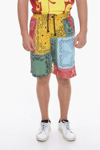 Bandana Patterned Patchwork Shorts