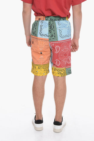 Bandana Patterned Patchwork Shorts