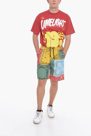Bandana Patterned Patchwork Shorts