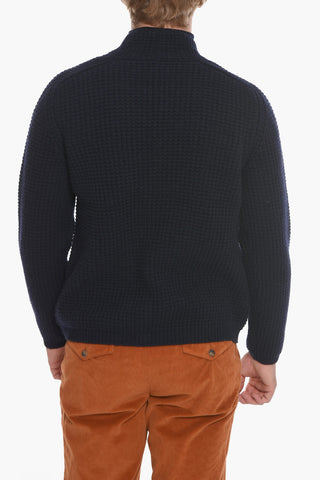 Woven Virgin Wool Cardigan