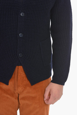 Woven Virgin Wool Cardigan