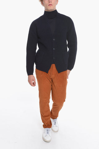 Woven Virgin Wool Cardigan