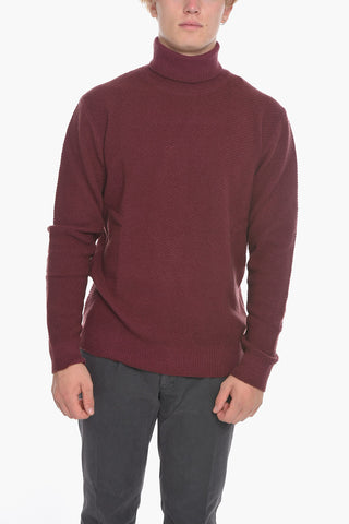 Woven Wool Sweather with Turtleneck