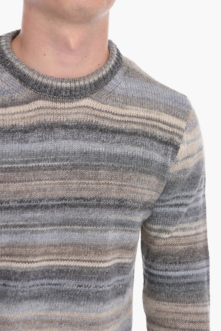 Crewneck Sweather with Striped Pattern