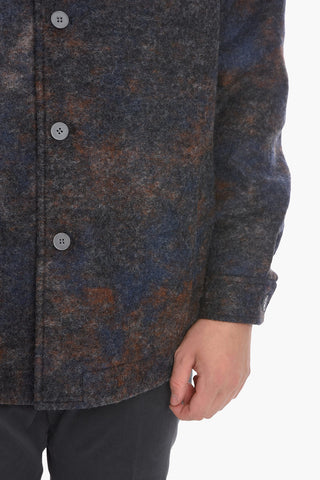 UNISEX MCQ NO.9 Wool Blend Multicolored Coat with Collar