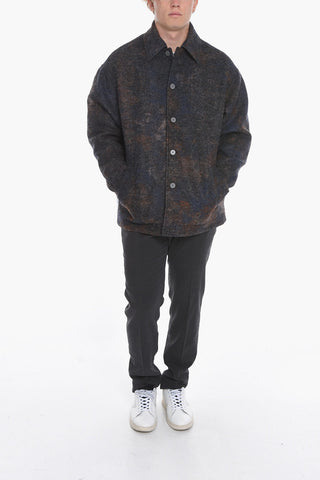 UNISEX MCQ NO.9 Wool Blend Multicolored Coat with Collar