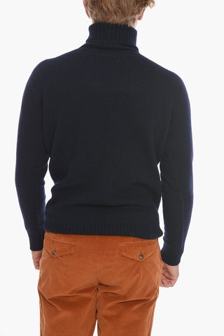 Maglia a Collo Alto con Bordi a Coste