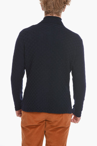Blazer in Maglia con Fantasia a Quadri