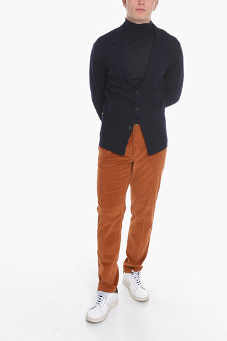 Blazer in Maglia con Fantasia a Quadri