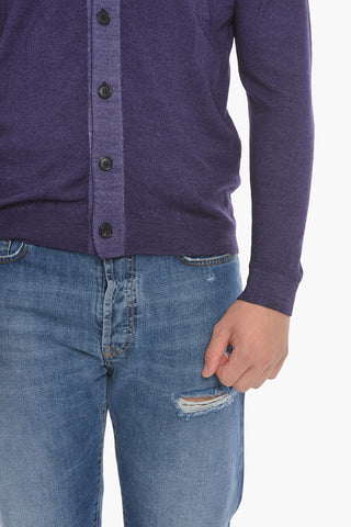 Virgin Wool Plain Cardigan
