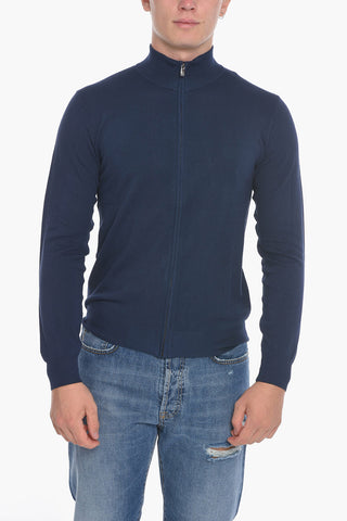 Mock Neck Honeycomb Cotton Sweatshirt