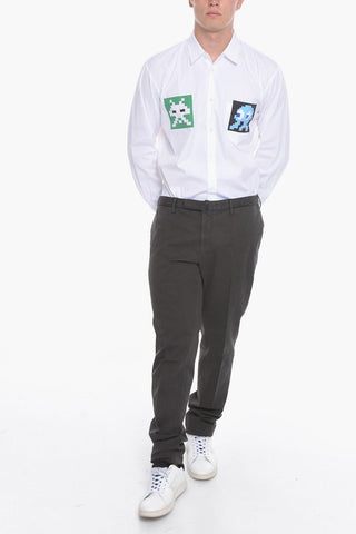 Cotton Twill Regular Waist Straight Pants