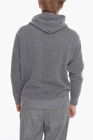 Virgin Wool and Cashmere Sweater with Hood