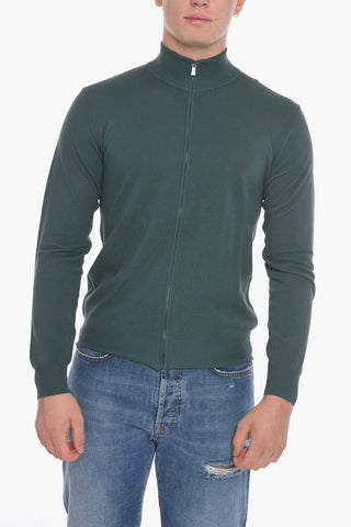 Felpa Mock Neck in Cotone a Nido d'Ape