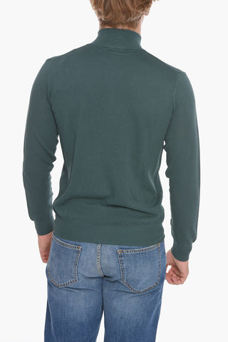 Felpa Mock Neck in Cotone a Nido d'Ape