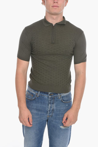 Silk Blend Zipped Polo