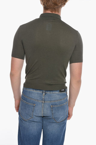 Silk Blend Zipped Polo