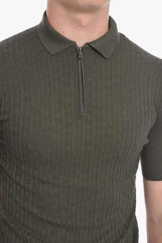 Silk Blend Zipped Polo