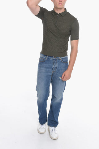 Silk Blend Zipped Polo