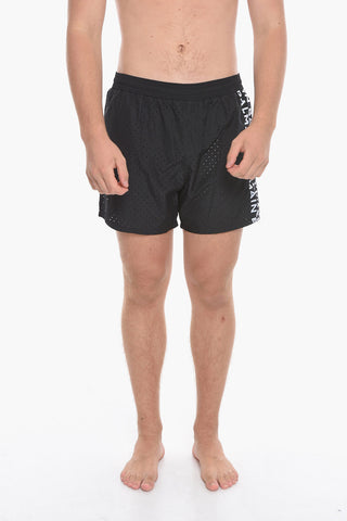 Perforated Swim Shorts with Side Logo
