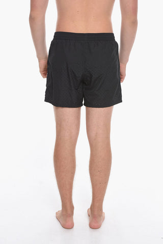 Perforated Swim Shorts with Side Logo