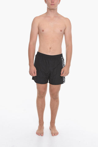 Perforated Swim Shorts with Side Logo