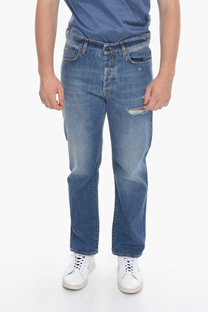 Jeans with Distressed Effect and Light Wash 19cm