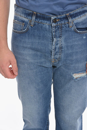 Jeans mit Distressed-Effekt und heller Waschung 19cm
