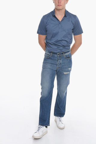 Jeans with Distressed Effect and Light Wash 19cm