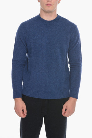 Virgin Wool Crew-neck Sweater with Contrasting Details
