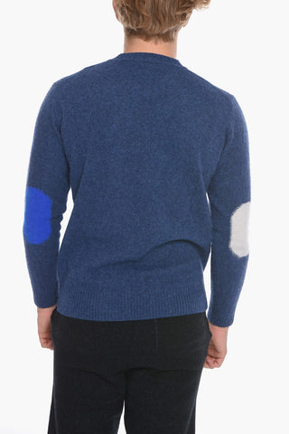 Virgin Wool Crew-neck Sweater with Contrasting Details