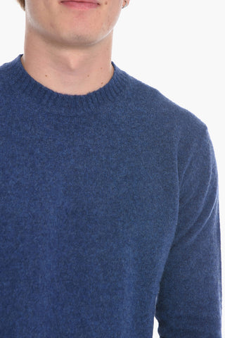Virgin Wool Crew-neck Sweater with Contrasting Details