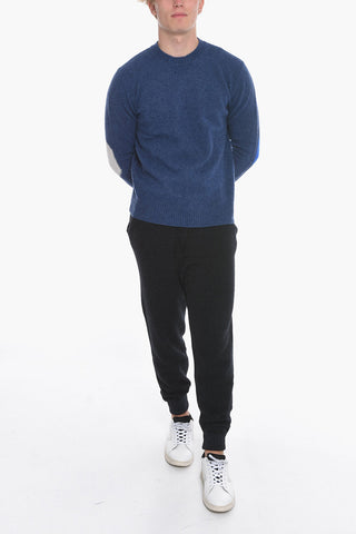 Virgin Wool Crew-neck Sweater with Contrasting Details