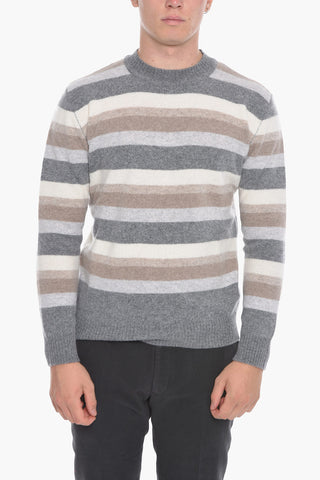 Wool Crewneck Sweather with Striped Pattern