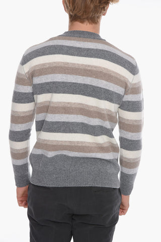 Wool Crewneck Sweather with Striped Pattern