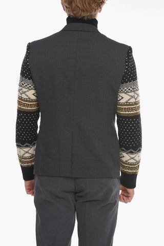 COMME DES GARCONS Striped Blazer with Knit Sleeves