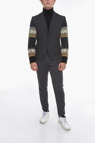 COMME DES GARCONS Striped Blazer with Knit Sleeves