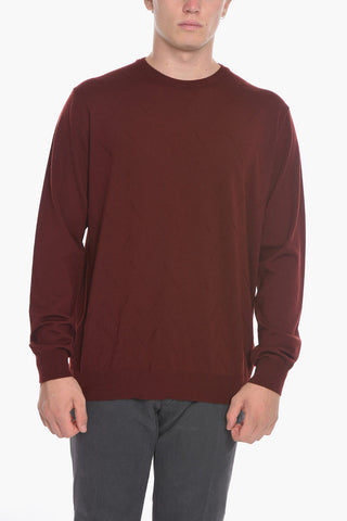 Crew Neck Jacquard Virgin Wool Sweater