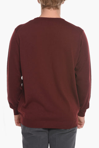 Crew Neck Jacquard Virgin Wool Sweater