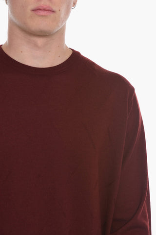 Crew Neck Jacquard Virgin Wool Sweater