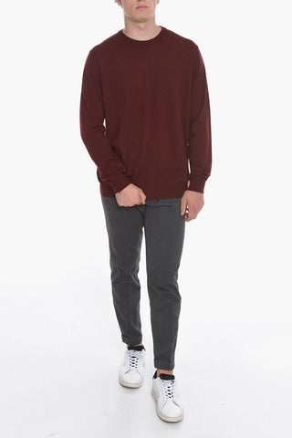 Crew Neck Jacquard Virgin Wool Sweater