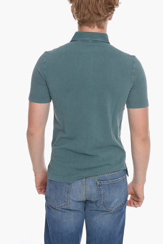 Short-sleeved Hopsack Cotton Polo