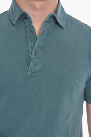Short-sleeved Hopsack Cotton Polo
