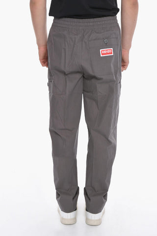 PARIS Cotton Cargo Pants with Flower Buttons