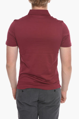 Cotton Polo with Embroidered Logo All-Over